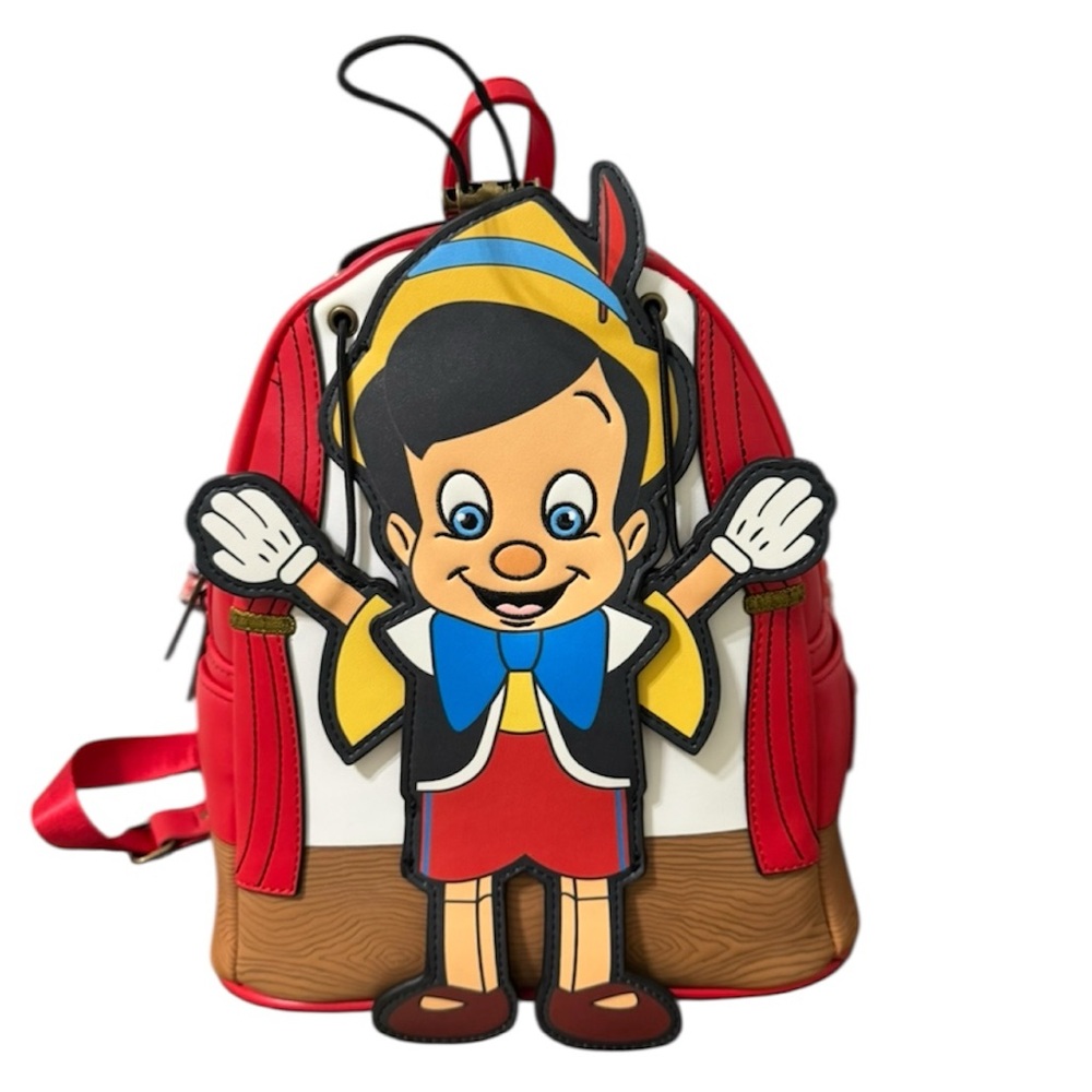 Disney Loungefly Red and Brown Pinocchio Backpack